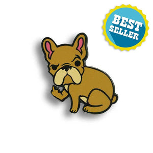 Rude Frenchie enamel pin