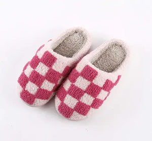 Pink Checkered Slippers