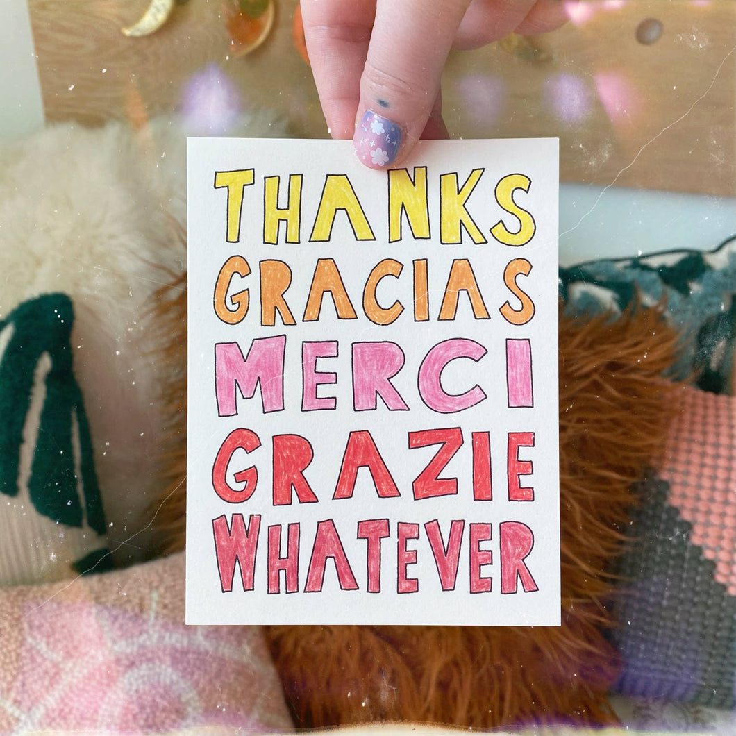 Thank You Thanks Whatever Card