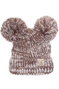 C.C Children Double Pom Beanie brown