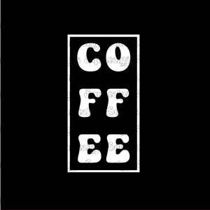 Retro Coffe UV DTF Decal - WHITE