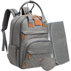 KeaBabies - KeaBabies Rove Diaper Backpack (Classic Gray)