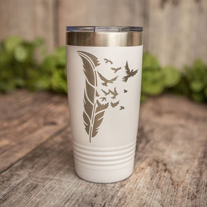 Bird Feather White Tumbler