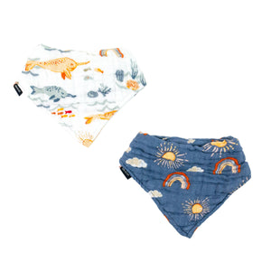 Narwhal & Hello Sunshine Muslin Bandana Bib Set