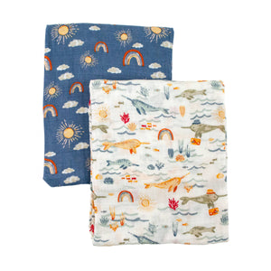 Narwhal & Hello Sunshine Muslin Swaddle Blanket Set