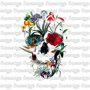 Floral Skull UV DTF Decal