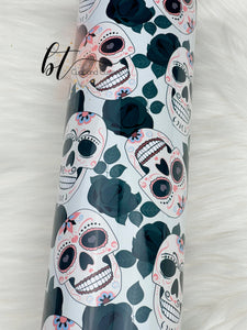 Skull/floral sublimation tumbler