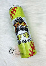 Load image into Gallery viewer, 30oz Skinny Softball Mom Tumbler
