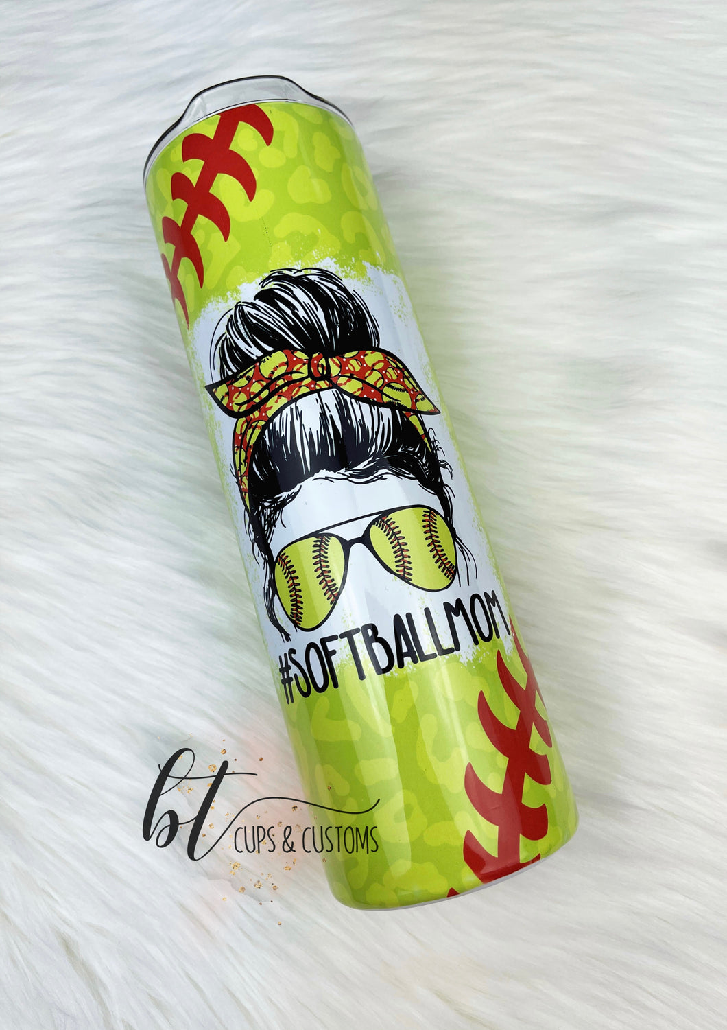 30oz Skinny Softball Mom Tumbler