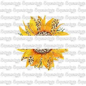 Split Leopard Sunflower UV DTF Decal