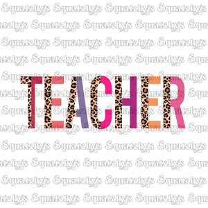 TEACHER Leopard UV DTF Decal